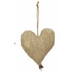 Antiqued Canvas Ornament With Bell
