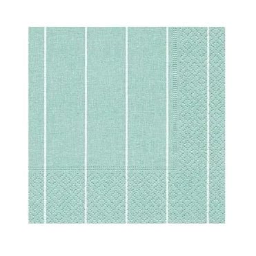 Aqua & White Stripe - Paper Napkins