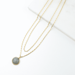 Aura Double Necklace - Grey