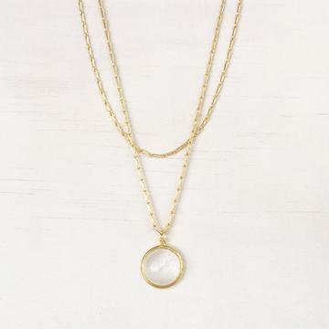Aura Double Necklace - White