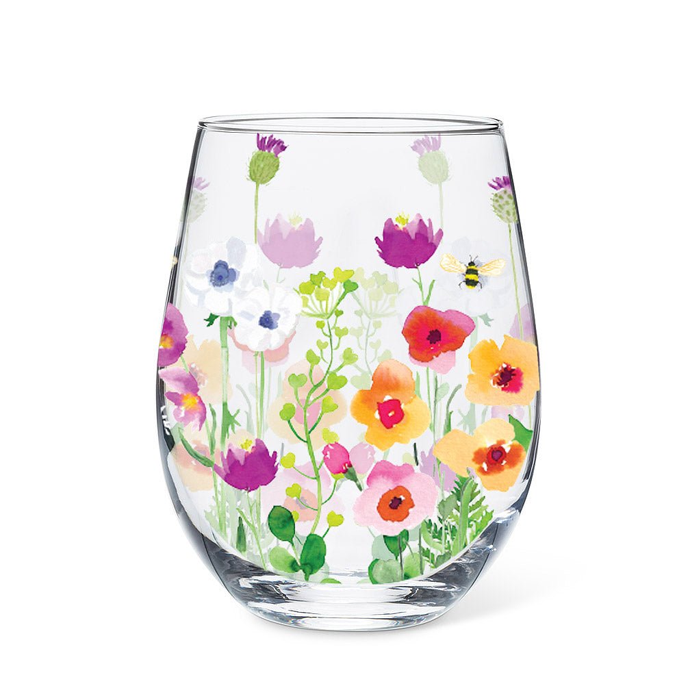 Bee Garden Stemless Wine Glass