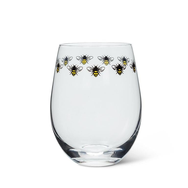 Bee Ring Stemless Wine Glass