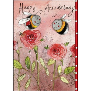 Bees & Roses - Greeting Card - Anniversary