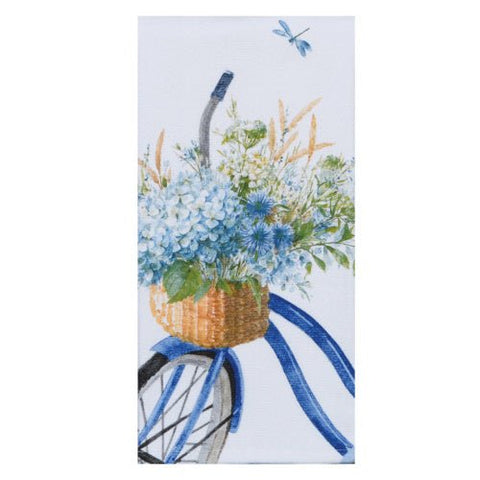 Bicycle & Hydrangeas Tea Towel