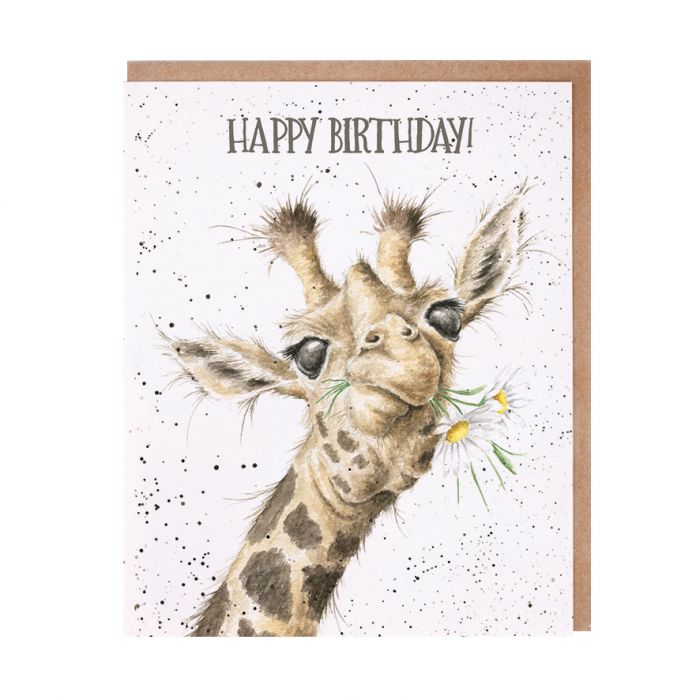 Birthday Flowers Giraffe - Greeting Card - Birthday