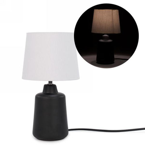 Black Base Table Lamp With White Shade