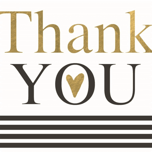 Black & Gold Thank You - Greeting Card - Thank you