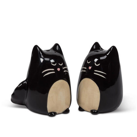 Black Simple Cat Salt & Pepper