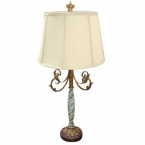Blue & Antiqued Gold Lamp