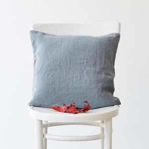 Blue Fog Washed Linen Pillow