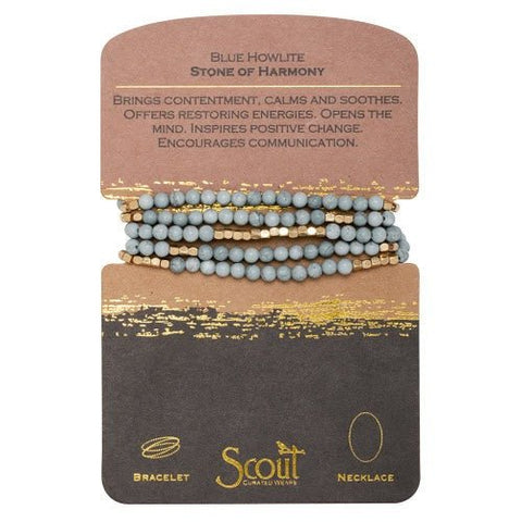 Blue Howlite - Stone of Harmony - Wrap Bracelet / Necklace
