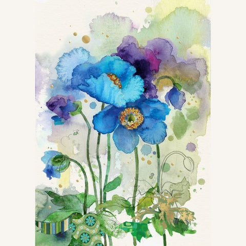 Blue Poppies - Greeting Card - Blank