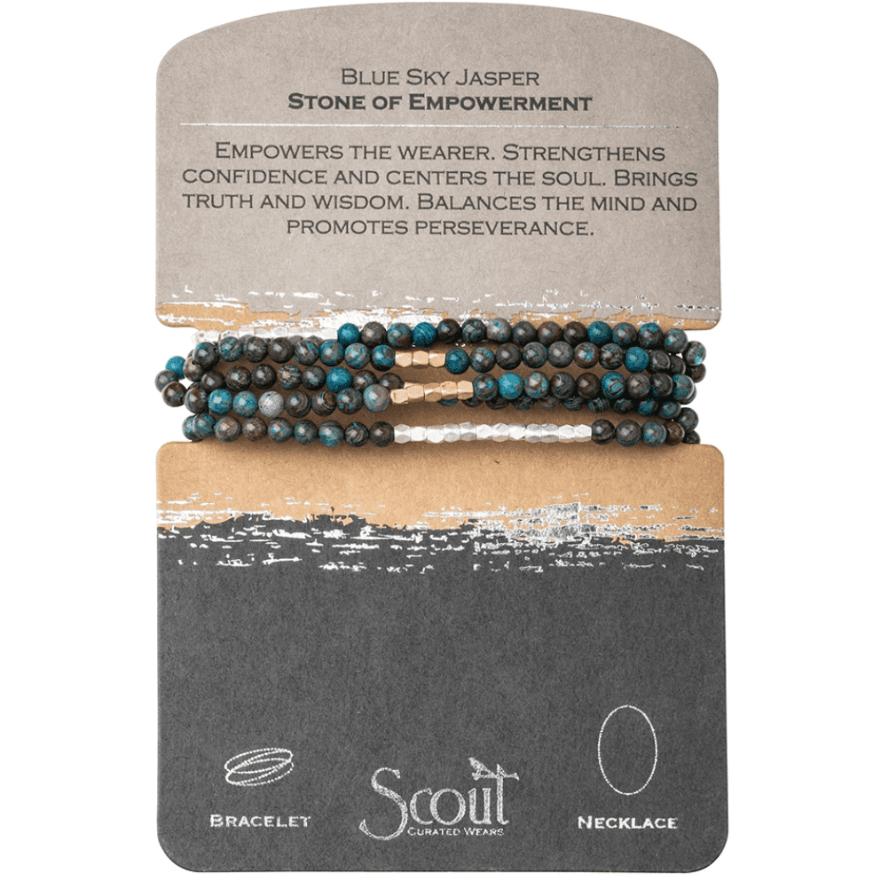 Blue Sky Jasper - Stone Of Empowerment - Wrap Bracelet / Necklace