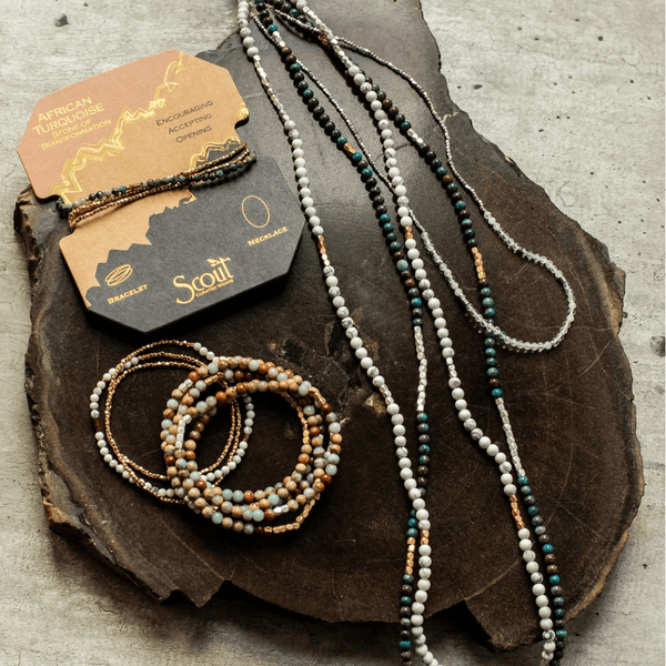 Blue Sky Jasper - Stone Of Empowerment - Wrap Bracelet / Necklace