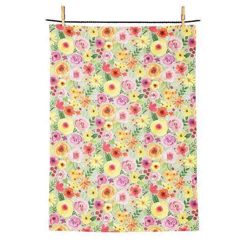 Bright Floral Tea Towel