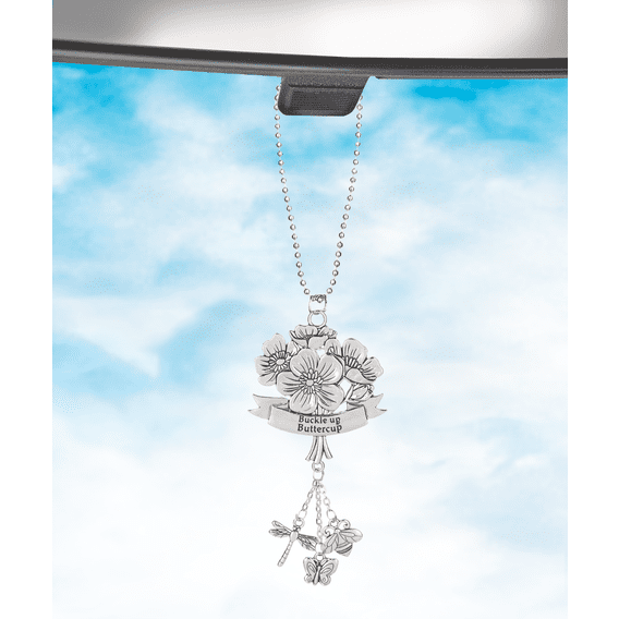 Buckle up Buttercup - Silver Car Charm