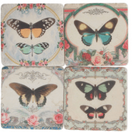Butterflies Coasters - Set of 4