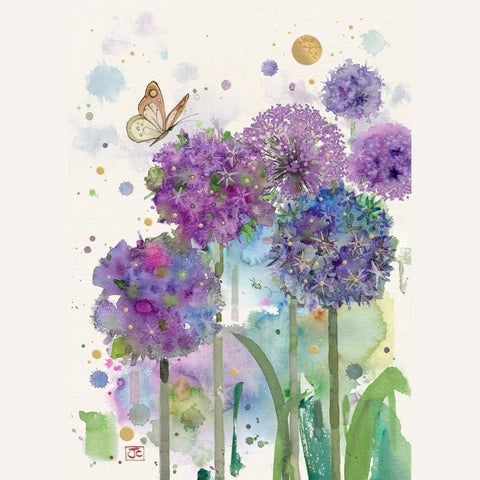 Butterfly & Alliums - Greeting Card - Blank