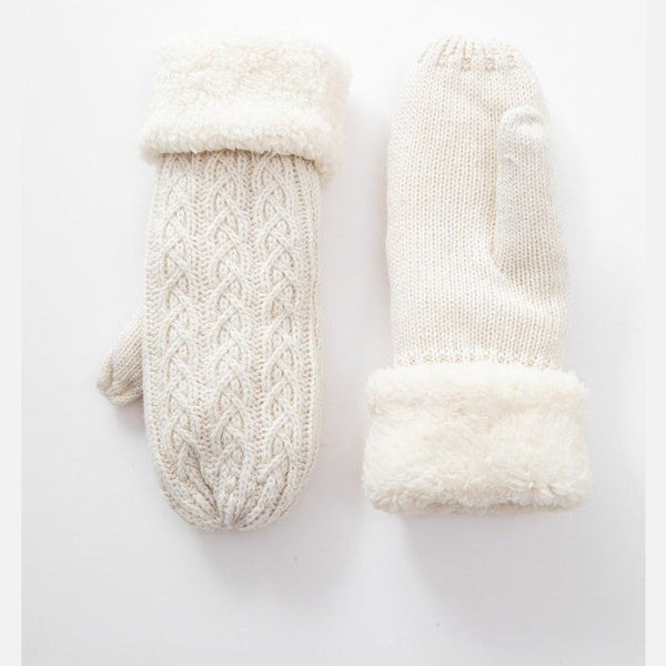 Cable Knit Fleece Lined Mittens