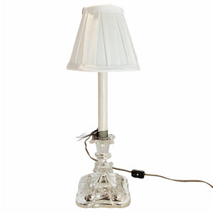 Candlestick Lamp with Small Cream Shade