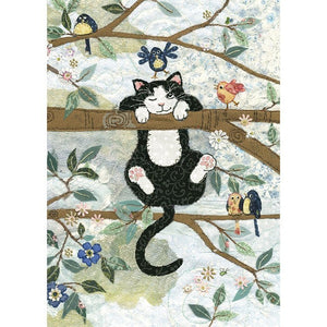 Cat On Branch - Greeting Card - Blank