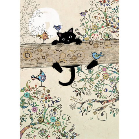 Cat On Branch - Greeting Card - Blank