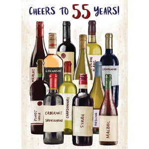 Cheers To 55 Years - Greeting Card - Birthday