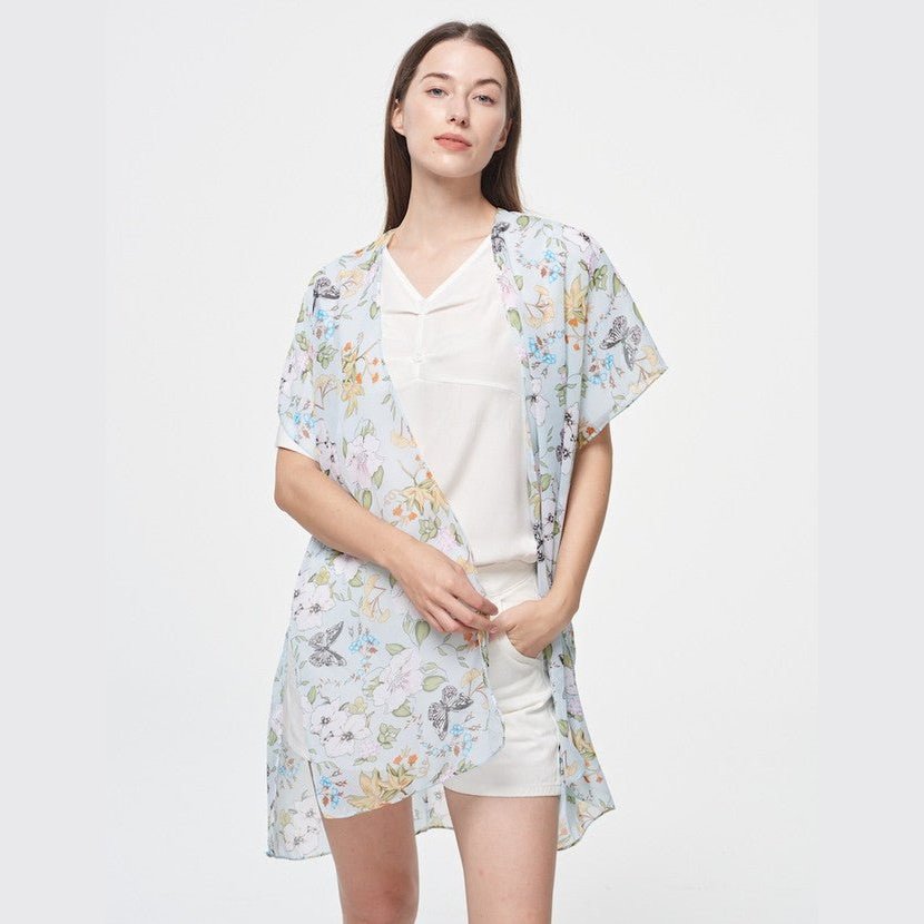 Chiffon Butterfly Floral Kimono