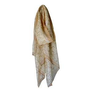 Chiffon Scarf - Beige Petite Vines