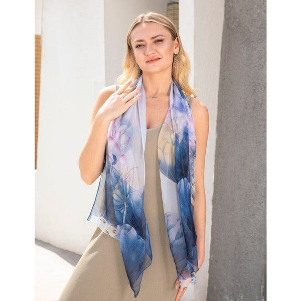 Chiffon Scarf - Water Lillies