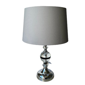 Crystal Lamp With Taupe Shade