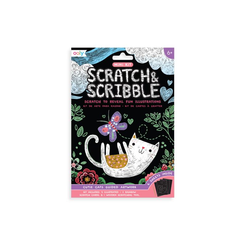 Cutie Cats Scratch & Scribble Mini Scratch Art Kit