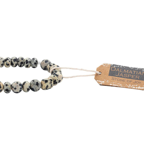 Dalmatian Jasper Stone Stack Bracelet - Stone of Joy