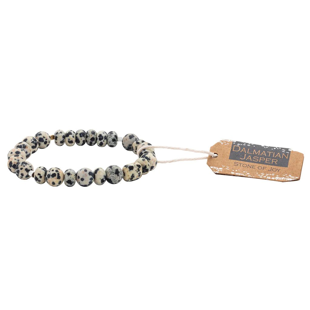 Dalmatian Jasper Stone Stack Bracelet - Stone of Joy