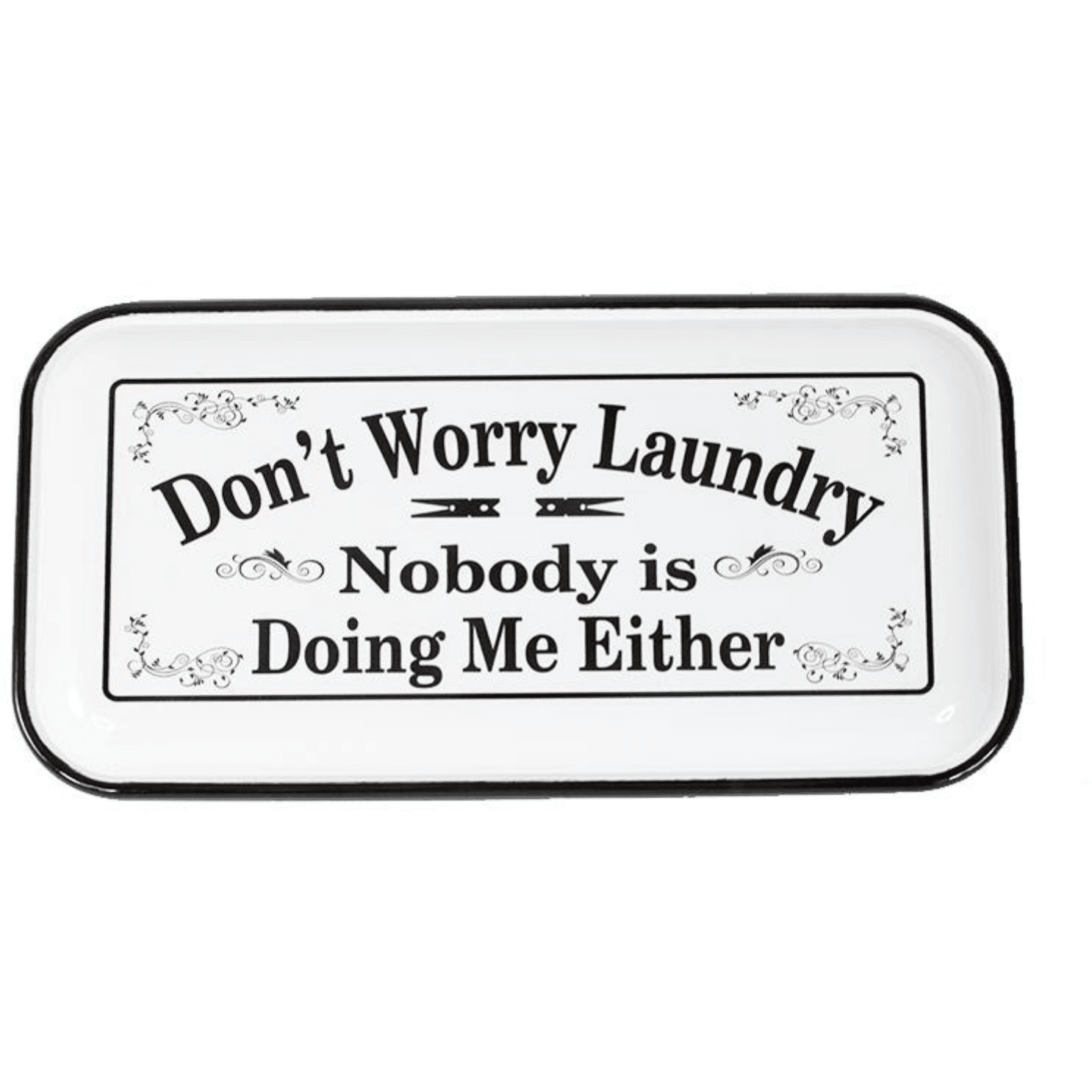 Don't Worry Laundry Enamel Hanging Plaque