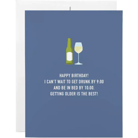 Drunk By Nine - Greeting Card - Birthday