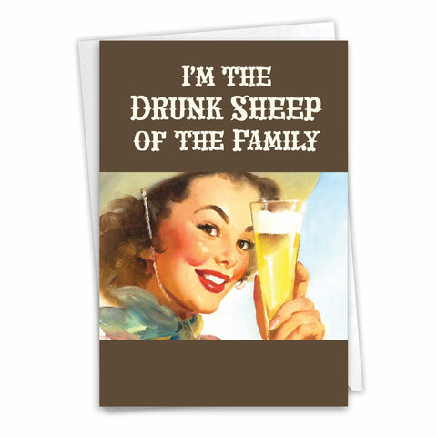 Drunk Sheep - Greeting Card - Birthday