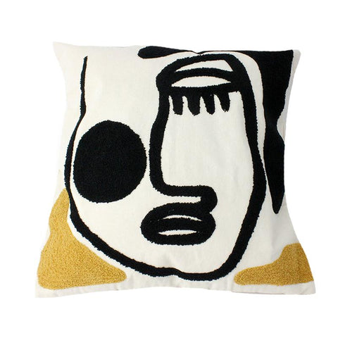 Embroidered Face Pillow I