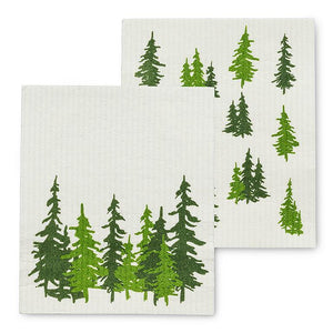 Evergreen Forest Swedish Dishcloths - Set of 2