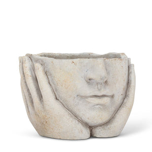 Face In Hands Planter