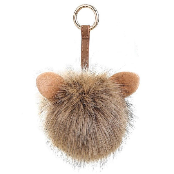 Faux Fur Bag Charm / Keychain With Ears