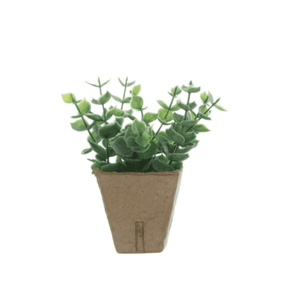 Faux Plant In Paper Pot