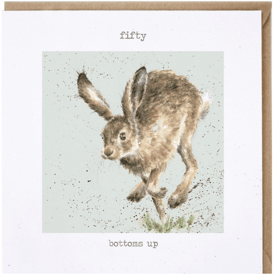 Fifty, Bottoms Up - Greeting Card - Birthday