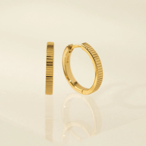 Fluted Huggie Hoop Earrings