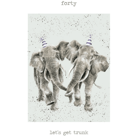 Forty, Let's Get Trunk - Greeting Card - Birthday