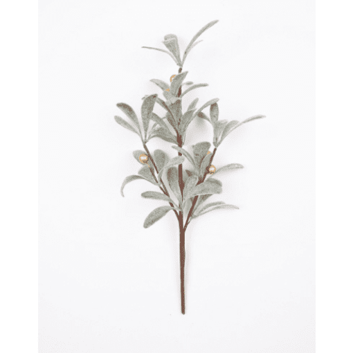 Frosted Faux Mistletoe Branch Pick