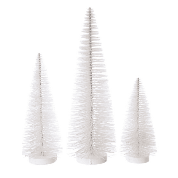 Frosted White Glittered Bristle Table Top Tree