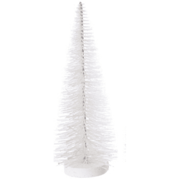 Frosted White Glittered Bristle Table Top Tree