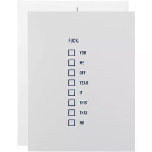 Fuck List - Greeting Card - Birthday