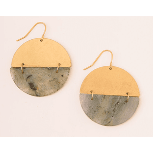 Full Moon Earring - Labradorite & Gold